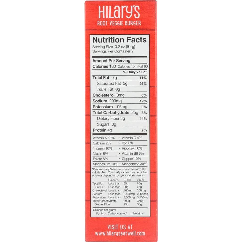 Hilarys Eat Well Hilary's Eat Well Organic Root Veggie Burger, 6.4 oz