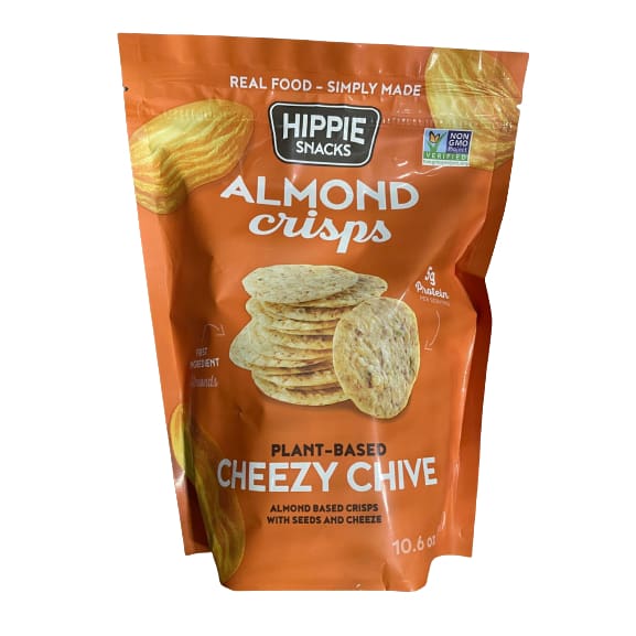 Hippie Snacks Almond Crisps Plant-Based Cheezy Chive 10.6 oz. - Hippie