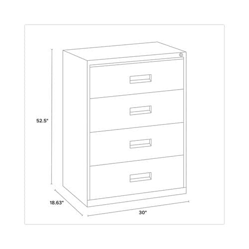 Hirsh Industries Lateral File Cabinet 4 Letter/legal/a4-size File Drawers Black 30 X 18.62 X 52.5 - Furniture - Hirsh Industries®