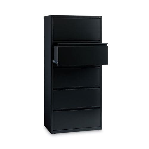 Hirsh Industries Lateral File Cabinet 5 Letter/legal/a4-size File Drawers Black 30 X 18.62 X 67.62 - Furniture - Hirsh Industries®