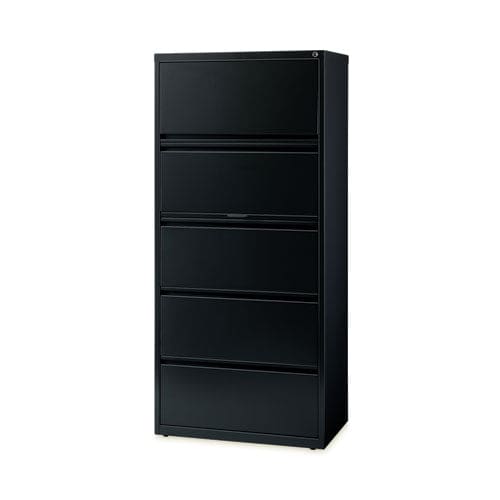 Hirsh Industries Lateral File Cabinet 5 Letter/legal/a4-size File Drawers Black 30 X 18.62 X 67.62 - Furniture - Hirsh Industries®