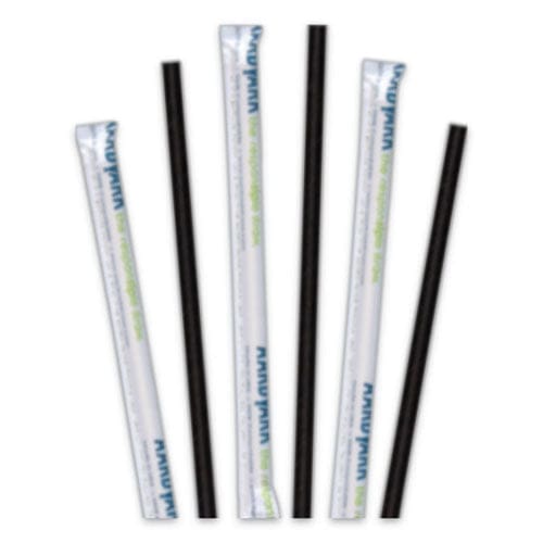 Hoffmaster Aardvark Paper Straws 5.75 Black 3,200/carton - Food Service - Hoffmaster®