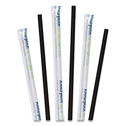 Hoffmaster Aardvark Paper Straws 5.75 Black 3,200/carton - Food Service - Hoffmaster®