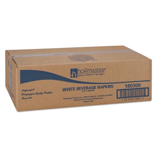 Hoffmaster Beverage Napkins 2-ply 9 1/2 X 9 1/2 White Embossed 1000/carton - Food Service - Hoffmaster®