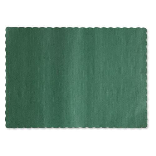 Hoffmaster Solid Color Scalloped Edge Placemats 9.5 X 13.5 Hunter Green 1,000/carton - Food Service - Hoffmaster®