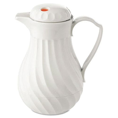 Hormel Poly Lined Carafe Swirl Design 64 Oz Capacity White - Food Service - Hormel