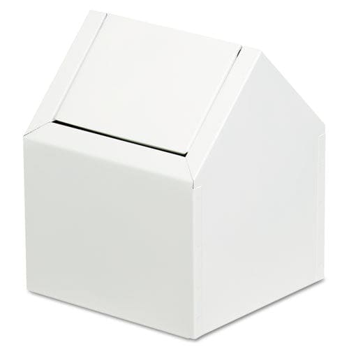 HOSPECO Double Entry Swing Top Floor Receptacle Metal White - Janitorial & Sanitation - HOSPECO®