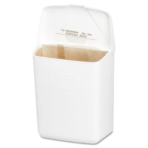 HOSPECO Wall Mount Sanitary Napkin Receptacle-ppc 1 Gal Ppc Plastic White - Janitorial & Sanitation - HOSPECO®