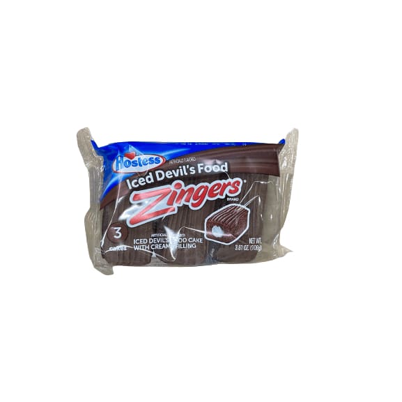 Hostess Hostess Devil's Food Artificially Flavored Zingers Single Serve, 3 count, 3.81 oz