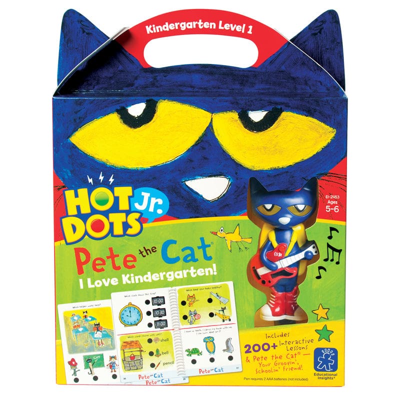 Hot Dots Jr Pete The Cat I Love Kindergarten Set & Pen - Hot Dots - Learning Resources