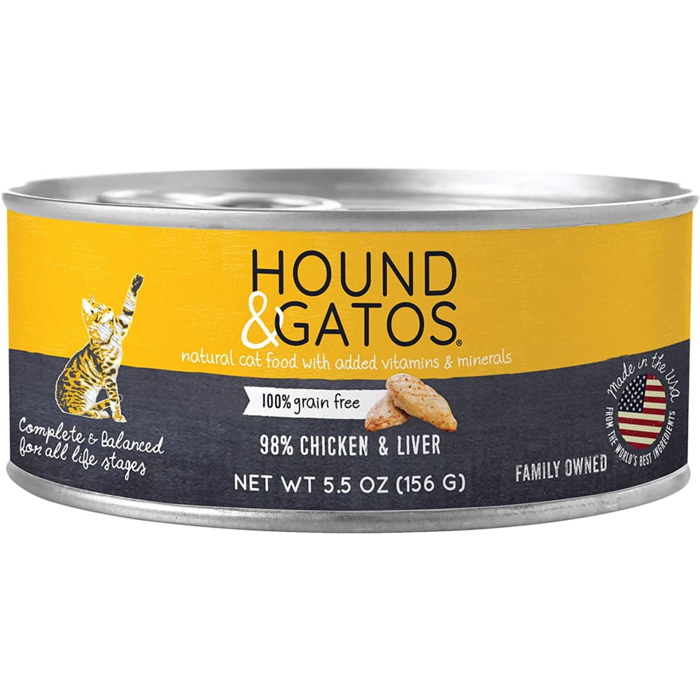 Hound and Gatos Cat Grain Free Chicken and Liver 5.5oz.(Case of 24) - Pet Supplies - Hound and Gatos