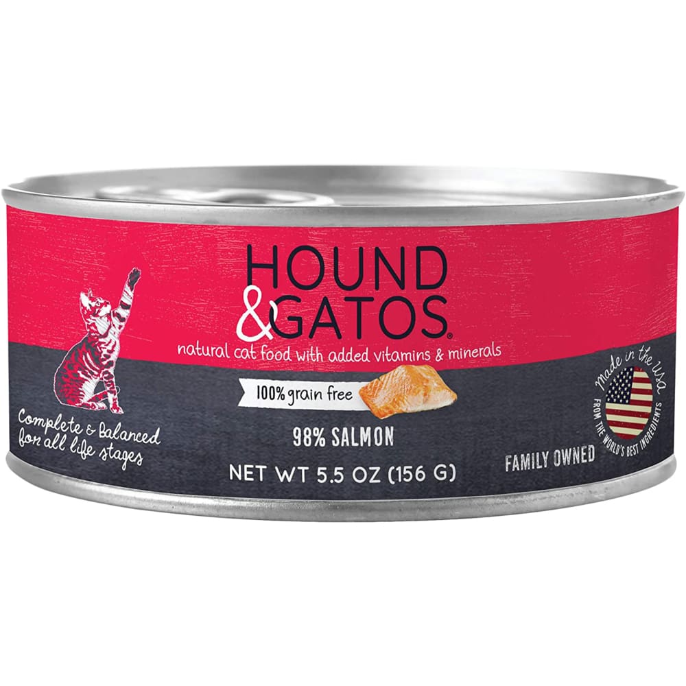 Hound and Gatos Cat Grain Free Salmon 5.5oz. (Case of 24) - Pet Supplies - Hound and Gatos