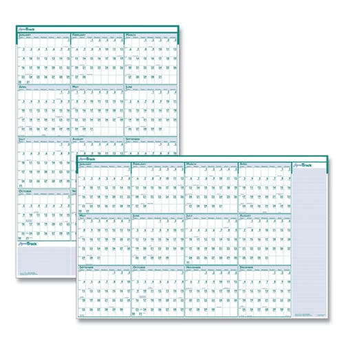 House of Doolittle Express Track Recycled Reversible/erasable Yearly Wall Calendar 24 X 37 White/teal Sheets 12-month (jan To Dec): 2023 -