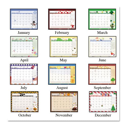 House of Doolittle Recycled Desk Pad Calendar Earthscapes Seasonal Artwork 22 X 17 Black Binding/corners,12-month (jan To Dec): 2023 -