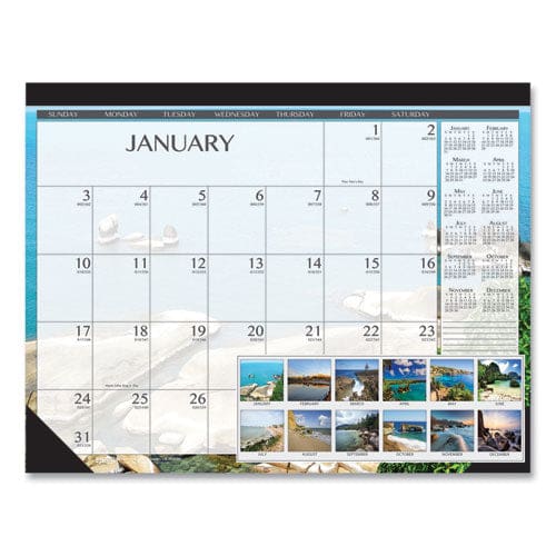 House of Doolittle Recycled Earthscapes Desk Pad Calendar Seascapes Photography 18.5 X 13 Black Binding/corners,12-month (jan To Dec): 2023