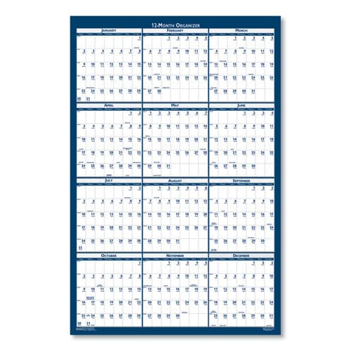 House of Doolittle Recycled Poster Style Reversible/erasable Yearly Wall Calendar 32 X 48 White/blue/gray Sheets 12-month (jan To Dec): 2023