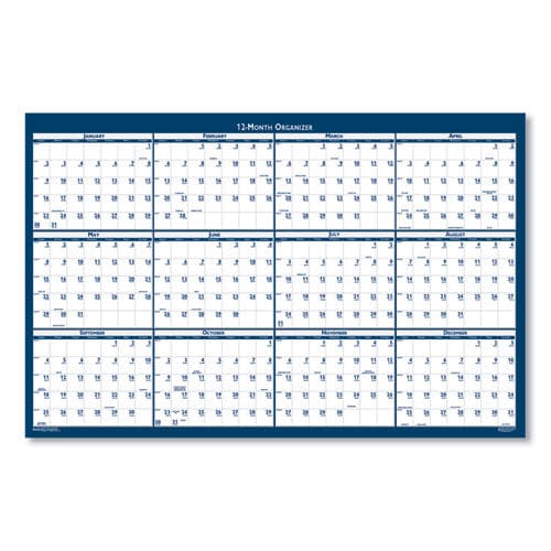 House of Doolittle Recycled Poster Style Reversible/erasable Yearly Wall Calendar 66 X 33 White/blue/gray Sheets 12-month (jan To Dec): 2023