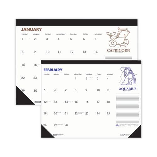 House of Doolittle Recycled Zodiac Desk Pad Calendar Zodiac Artwork 17 X 22 White Sheets Black Binding/corners 12-month (jan-dec) 2023 -