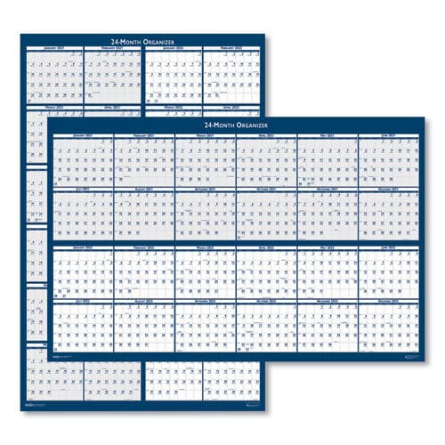 House of Doolittle Reversible/erasable 2 Year Wall Calendar 24 X 37 Light Blue/blue/white Sheets 24-month (jan To Dec): 2023 To 2024 -