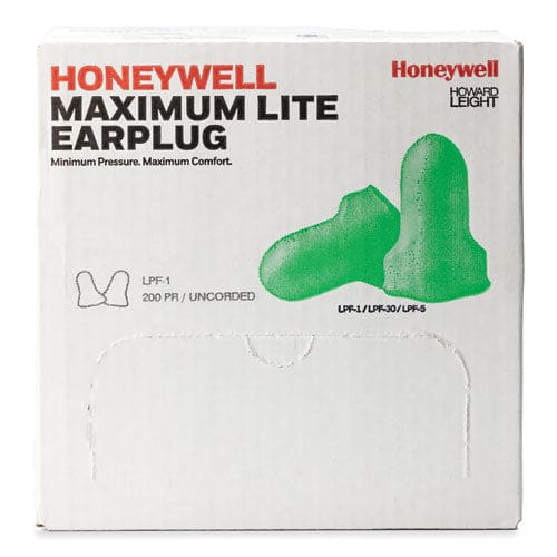 Howard Leight by Honeywell Maximum Lite Single-use Earplugs Cordless 30nrr Green 200 Pairs - Janitorial & Sanitation - Howard Leight®