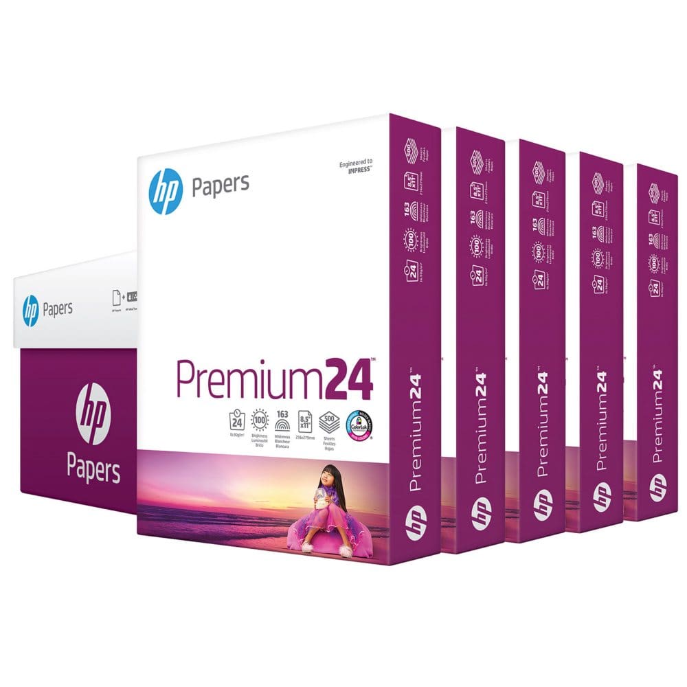 HP LaserJet Paper 24lb 97 Bright Letter Ultra White 2500 Sheets/Carton - Copy Paper - HP