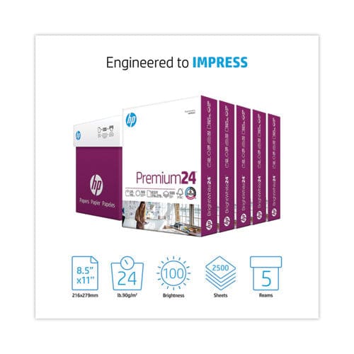 HP Papers Premium24 Paper 98 Bright 24 Lb Bond Weight 8.5 X 11 Ultra White 500 Sheets/ream 5 Reams/carton - School Supplies - HP Papers