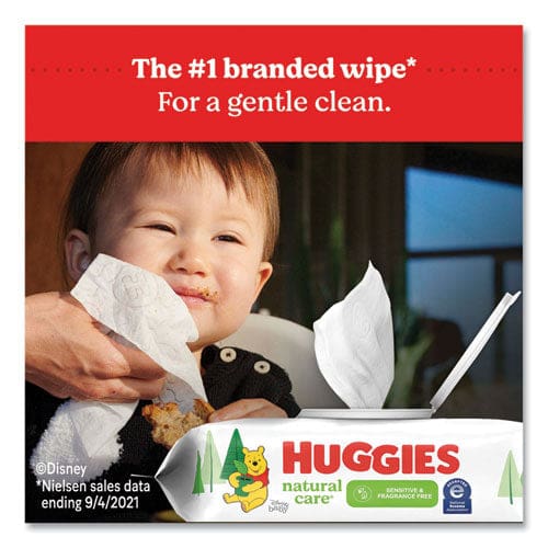 Huggies Natural Care Sensitive Baby Wipes 3.88 X 6.6 Unscented White 56/pack 8 Packs/carton - School Supplies - Huggies®