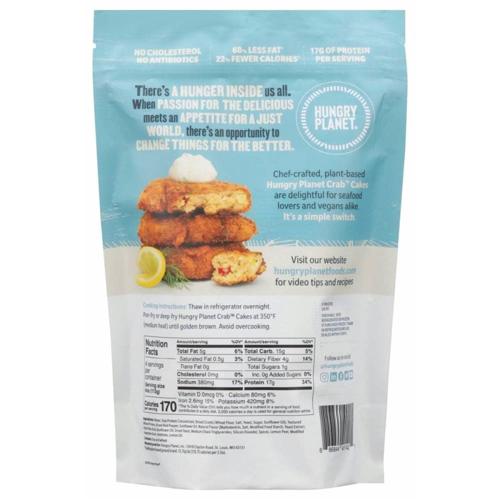 Hungry Planet Inc Grocery > Frozen HUNGRY PLANET INC: Crab Cakes Plant Base, 16 oz