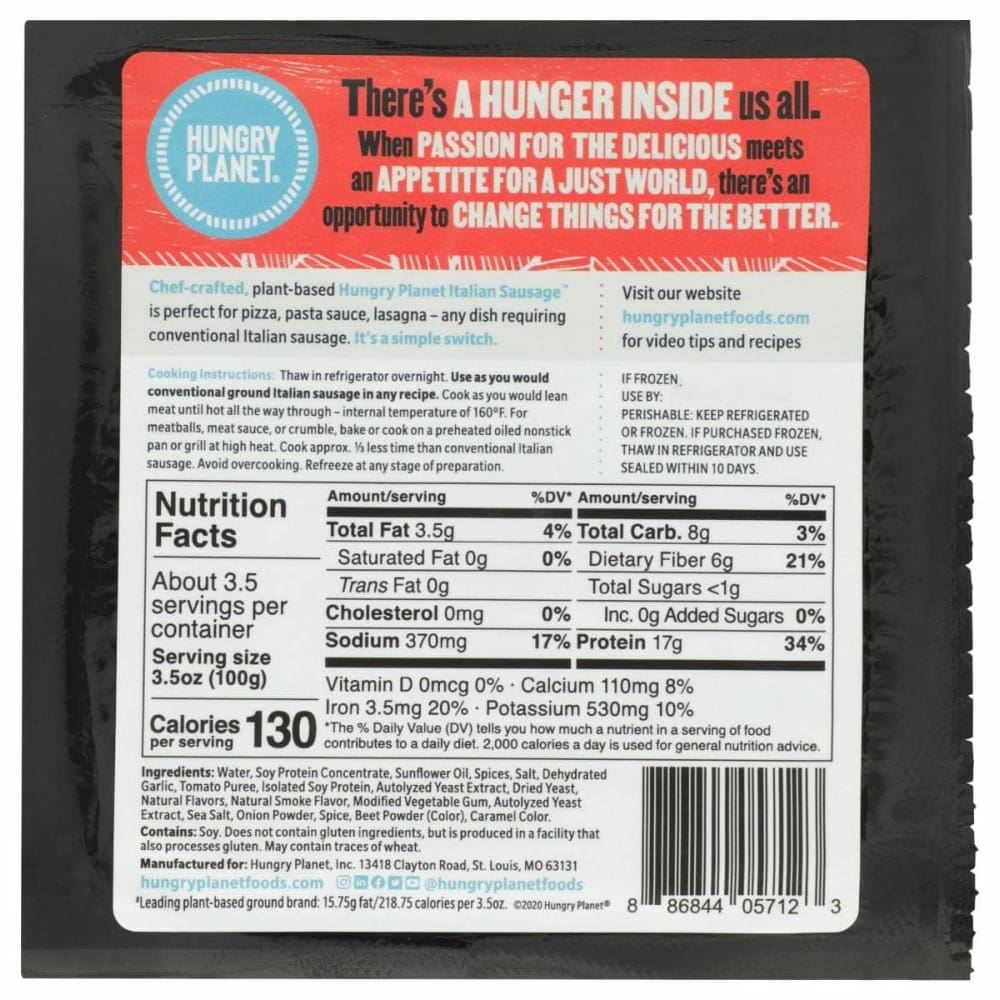 Hungry Planet Inc Grocery > Frozen HUNGRY PLANET INC: Sausage Itl Ground Chub, 12 oz