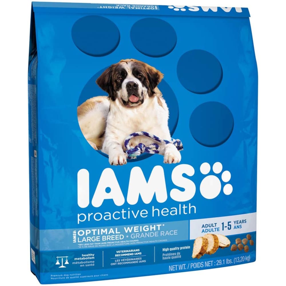 IAMS ProActive Health Optimal Weight Large Breed Dog Food 29.1 lb - Pet Supplies - IAMS
