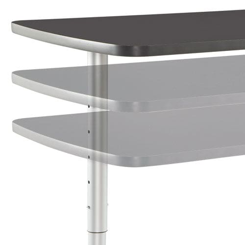 Iceberg Arc Adjustable-height Table Rectangular Top 36w X 72d X 30 To 42h Gray Walnut/silver - Furniture - Iceberg