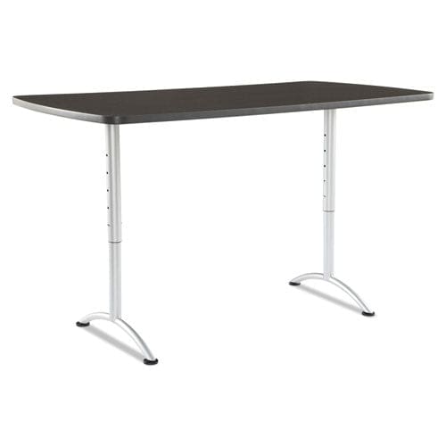 Iceberg Arc Adjustable-height Table Rectangular Top 36w X 72d X 30 To 42h Gray Walnut/silver - Furniture - Iceberg