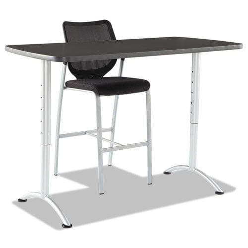 Iceberg Arc Adjustable-height Table Rectangular Top 60w X 30d X 30 To 42h Graphite/silver - Furniture - Iceberg