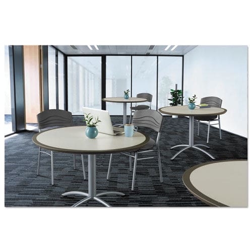 Iceberg Iland Table Cafe-height Round Top Contoured Edges 36 Diameter X 29h Mahogany/black - Furniture - Iceberg