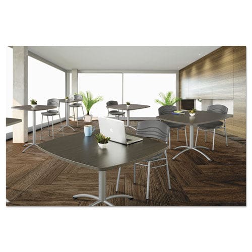 Iceberg Iland Table Cafe-height Round Top Contoured Edges 42 Diameter X 29h Mahogany/black - Furniture - Iceberg