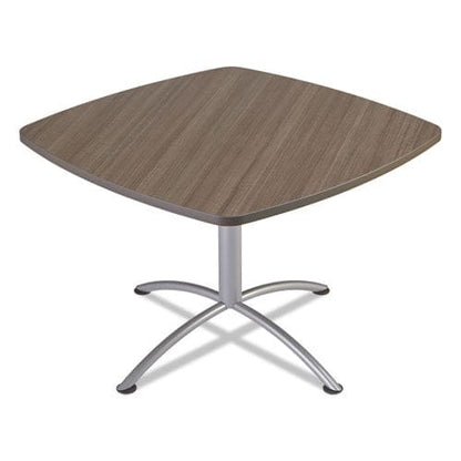 Iceberg Iland Table Cafe-height Square Top Contoured Edges 42w X 42d X 29h Natural Teak/silver - Furniture - Iceberg