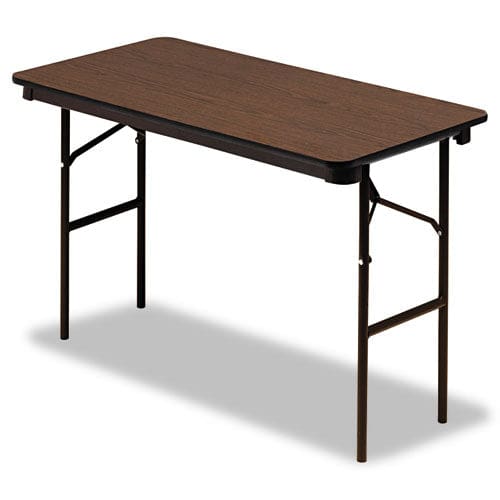 Iceberg Officeworks Classic Wood-laminate Folding Table Curved Legs Rectangular 72w X 30d X 29h Walnut - Furniture - Iceberg