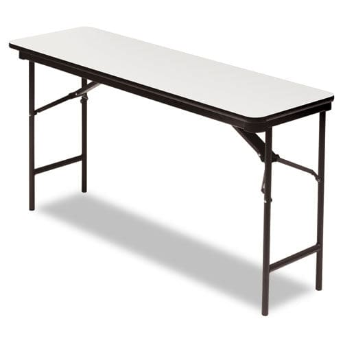 Iceberg Officeworks Commercial Wood-laminate Folding Table Rectangular Top 60w X 18w X 29h Gray/charcoal - Furniture - Iceberg