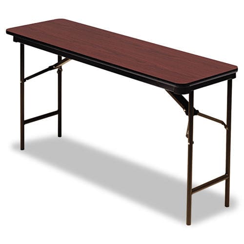 Iceberg Officeworks Commercial Wood-laminate Folding Table Rectangular Top 60w X 18w X 29h Mahogany - Furniture - Iceberg