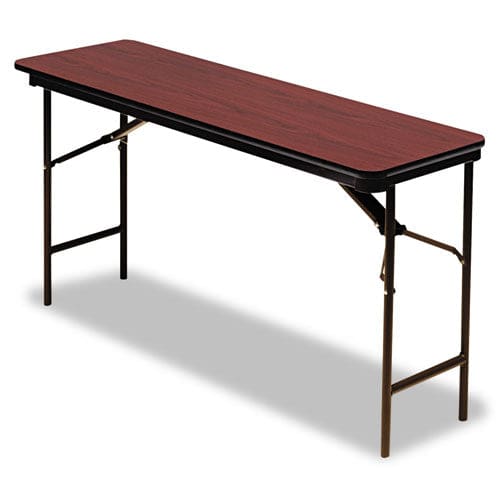 Iceberg Officeworks Commercial Wood-laminate Folding Table Rectangular Top 72w X 18d X 29h Mahogany - Furniture - Iceberg