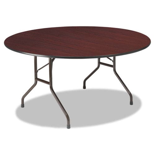 Iceberg Officeworks Wood Folding Table Round 60 Diameter X 29h Mahogany Top Gray Base - Furniture - Iceberg