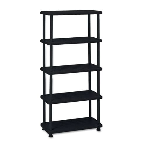 Iceberg Rough N Ready Open Storage System Five-shelf Blow-molded Hdpe 36w X 18d X 74h Black - Office - Iceberg