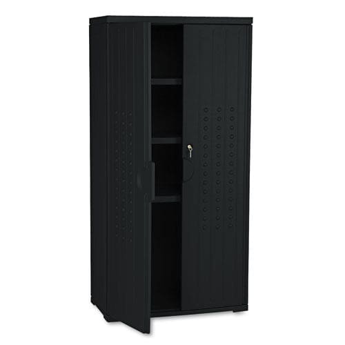 Iceberg Rough N Ready Storage Cabinet Three-shelf 33w X 18d X 66h Black - Furniture - Iceberg