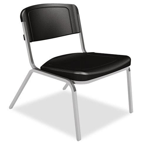 Iceberg Rough N Ready Wide-format Big And Tall Stack Chair Supports 500lb 18.5 Seat Height Black Seat/back Silver Base 4/carton - Furniture