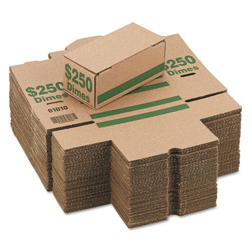 Iconex Corrugated Cardboard Coin Storage With Denomination Printed On Side 8.06 X 3.31 X 3.19 Green - Office - Iconex™