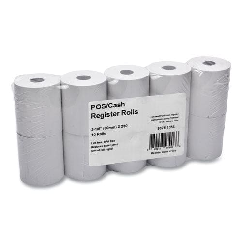 Iconex Direct Thermal Printing Thermal Paper Rolls 3.13 X 230 Ft White 10/pack - Office - Iconex™