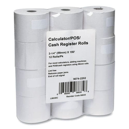 Iconex Impact Bond Paper Rolls 2.25 X 150 Ft White 12/pack - Office - Iconex™