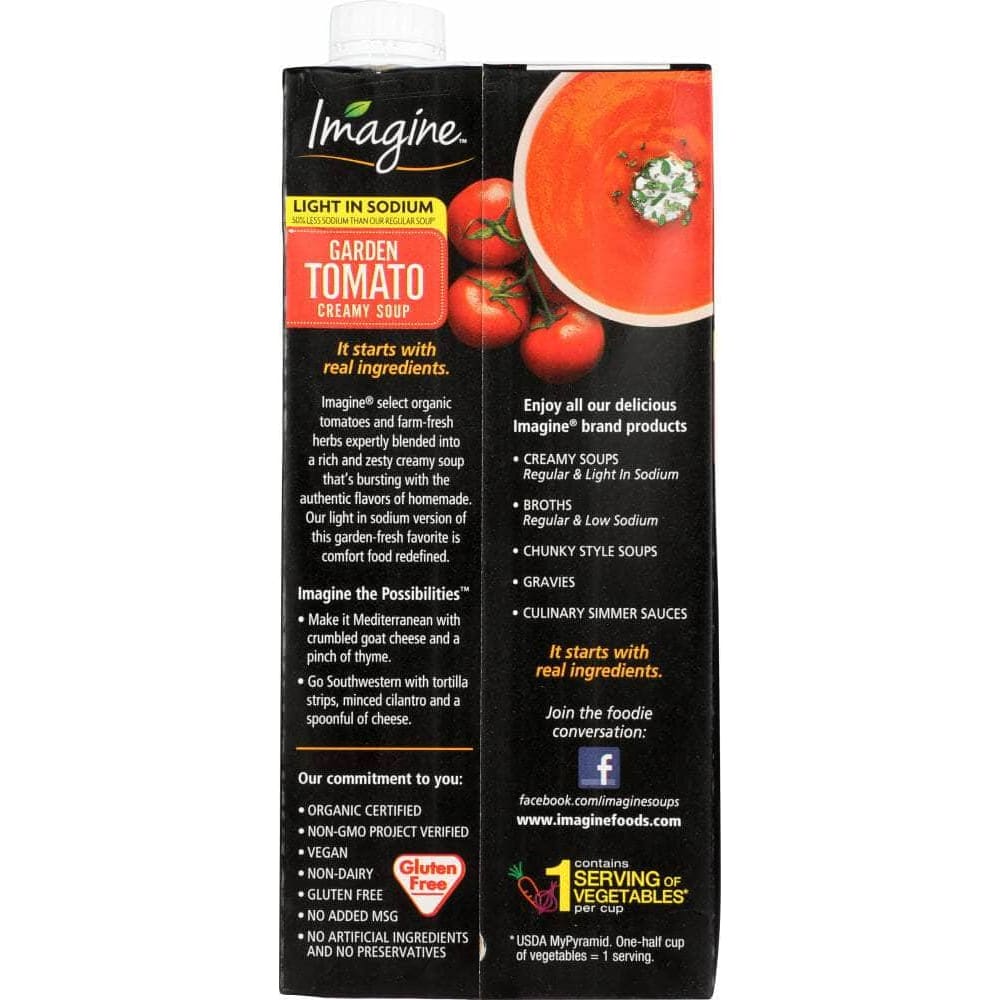 IMAGINE FOODS Imagine Light In Sodium Creamy Garden Tomato Soup, 32 Oz