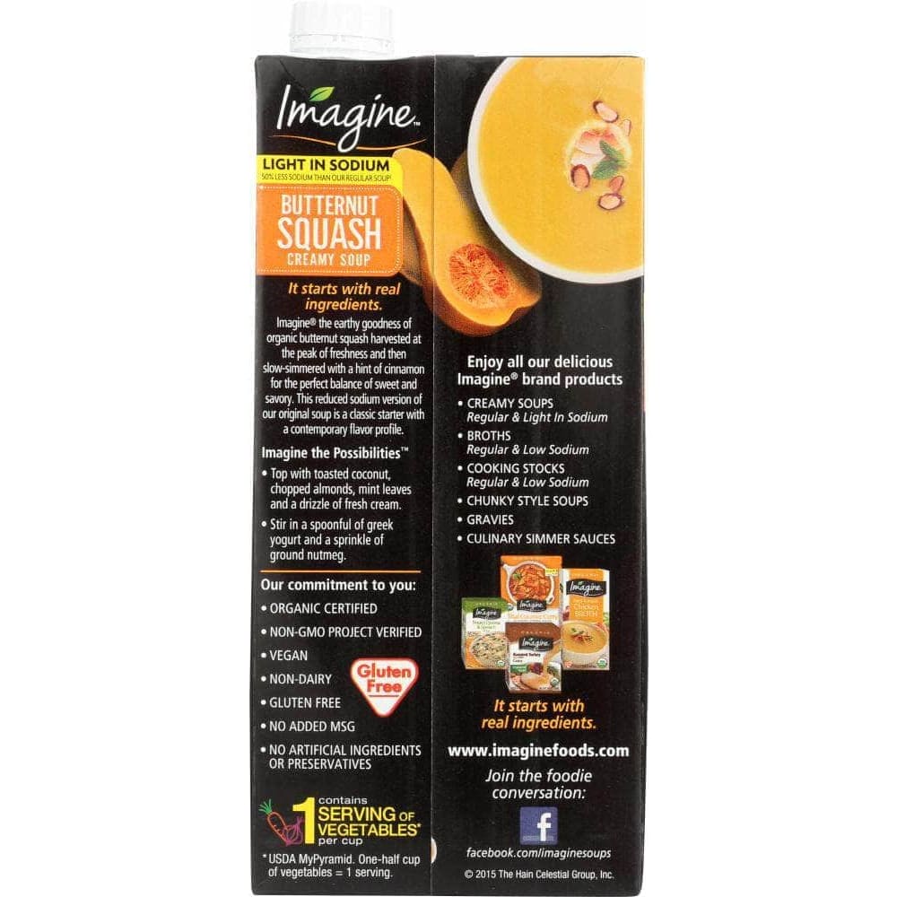 Imagine Foods Imagine Organic Soup Light in Sodium Creamy Butternut Squash Soup, 32 oz