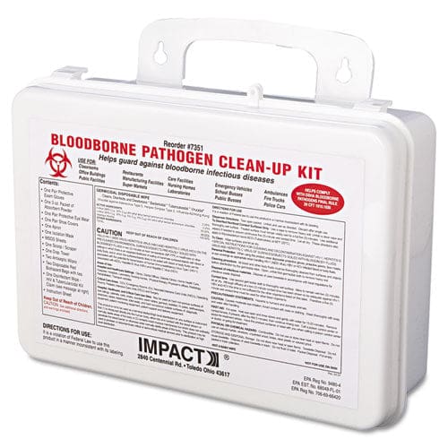 Impact Bloodborne Pathogen Cleanup Kit 10 X 7 X 2.5 Osha Compliant Plastic Case - Janitorial & Sanitation - Impact®